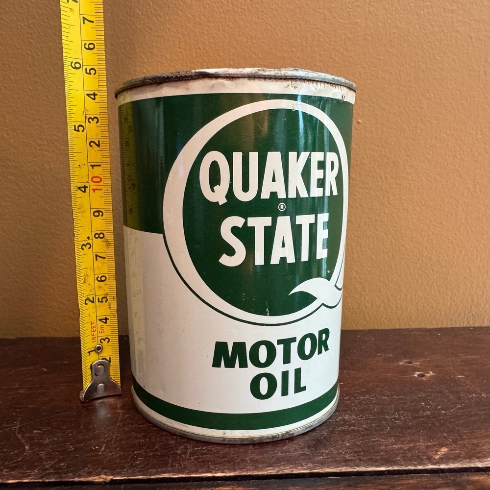 Vintage Quaker State Motor Oil Can Collectible Advertising Display Decor - Picture 2 of 10